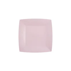 10 ASSIETTES CARTON BIO CARRÉES 18CM ROSE CLAIR