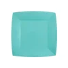 10 ASSIETTES CARTON BIO CARRÉES 23CM BLEU CIEL