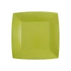 10 ASSIETTES CARTON BIO CARRÉES 23CM VERT KIWI
