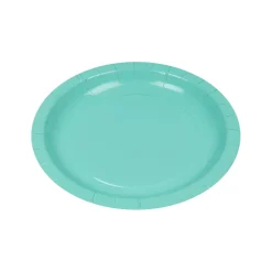 10 ASSIETTES CARTON BIO ROND 20CM BLEU VERT