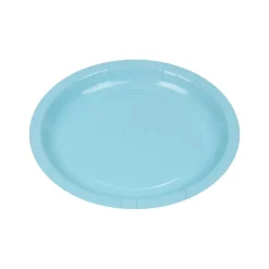 10 ASSIETTES CARTON BIO ROND 20CM BLEU CLAIR