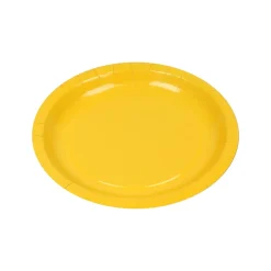 10 ASSIETTES CARTON BIO ROND 20CM JAUNE