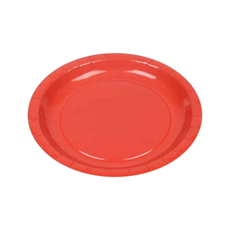 10 ASSIETTES CARTON BIO ROND 20CM ROUGE