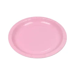 10 ASSIETTES CARTON BIO ROND 20CM ROSE