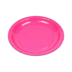 10 ASSIETTES CARTON BIO ROND 20CM ROSE FUCHSIA