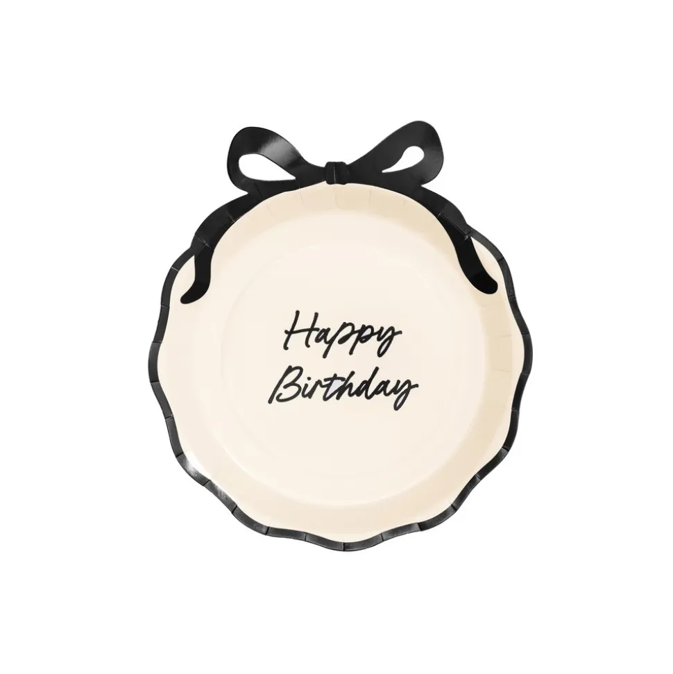 6 ASSIETTES CARTON BIRTHDAY NUD 24CM CRÈME