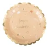 8 ASSIETTES CARTON BOHO ANNIVERSAIRE 23CM BLUSH