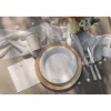 10 ASSIETTES CARTON BULLES OR 22.5CM BLANC