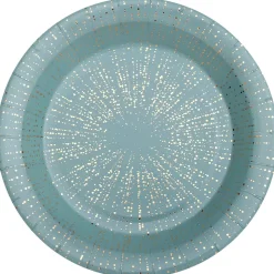 10 ASSIETTES CARTON BULLES OR 22.5CM EUCALYPTUS