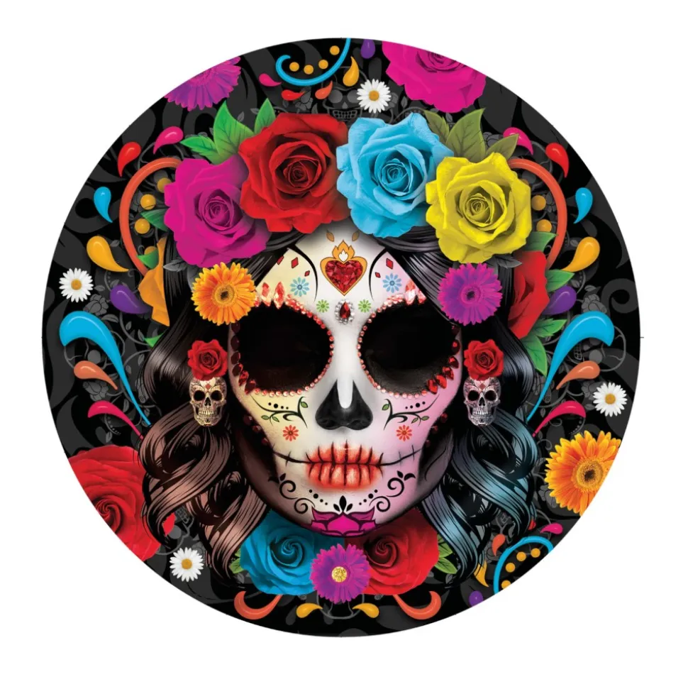 6 ASSIETTES CARTON CATRINA SQUELETTE 23CM NOIR