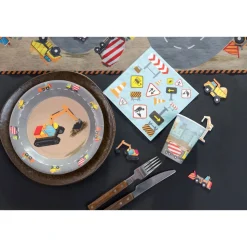 10 ASSIETTES CARTON CHANTIER 22.5CM MULTICOLORE