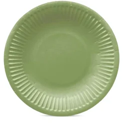 8 ASSIETTES CARTON 23CM OLIVE