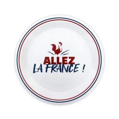6 ASSIETTES CARTON COCORICO FRANCE SUPPORTER 23CM