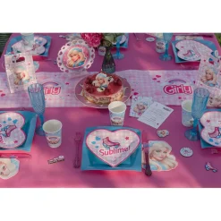 10 ASSIETTES CARTON CUR GIRLY 22.5X20CM ROSE