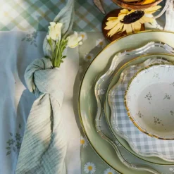 8 ASSIETTES CARTON DOUCEUR PRINTANIÈRE 23CM SAUGE