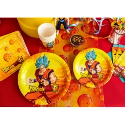 8 ASSIETTES CARTON DRAGON BALL SUPER 23CM ORANGE