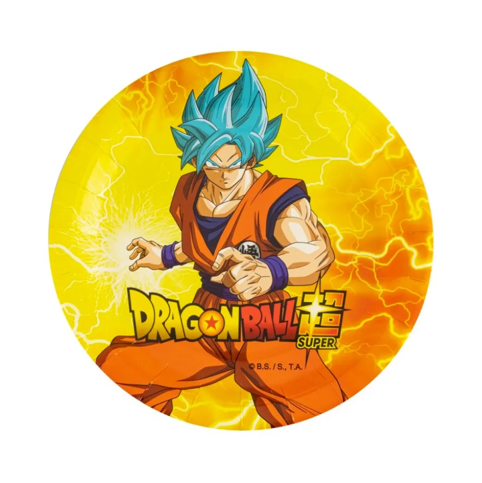 8 ASSIETTES CARTON DRAGON BALL SUPER 23CM ORANGE