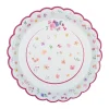 6 ASSIETTES CARTON FESTON PRINTEMPS FLEURI 23CM