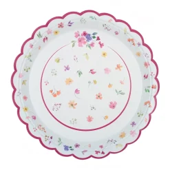 6 ASSIETTES CARTON FESTON PRINTEMPS FLEURI 23CM