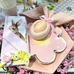 8 ASSIETTES CARTON FLEURS 18CM PASTEL