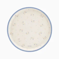 6 ASSIETTES CARTON FLORAL PASTEL 23CM BLEU