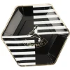8 ASSIETTES CARTON FOOT RÉTRO 23X26CM BLANC NOIR