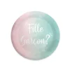 6 ASSIETTES CARTON GENDER REVEAL 23CM BICOLORE