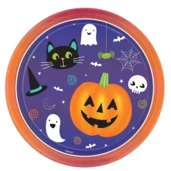 8 ASSIETTES CARTON HALLOWEEN AMIS MONSTRE 23CM