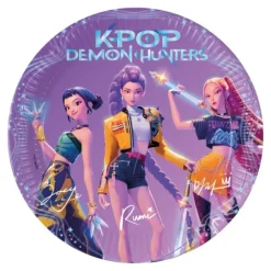 8 ASSIETTES CARTON K-POP DEMON HUNTERS 23CM VIOLET