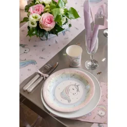 10 ASSIETTES CARTON LICORNE ARC-EN-CIEL 22.5CM