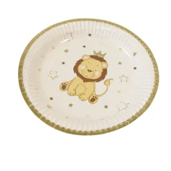 6 ASSIETTES CARTON LION COURONNÉ 18 CM