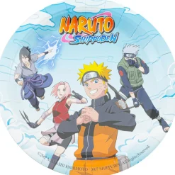 8 ASSIETTES CARTON NARUTO SHIPPUDEN 23CM BLEU