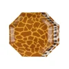 6 ASSIETTES CARTON OCTOGONE SAFARI ANIMAL 23CM