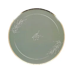 8 ASSIETTES CARTON OLIVIER 23CM VERT-DE-GRIS