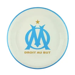 6 ASSIETTES CARTON OM FOOTBALL 23CM BLANC