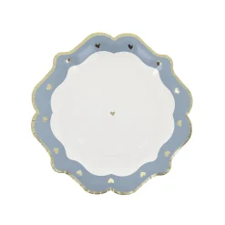 8 ASSIETTES CARTON PETIT CUR 23CM BLEU