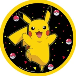 8 ASSIETTES CARTON POKÉMON PIKACHU 23CM NOIR