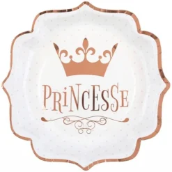 10 ASSIETTES CARTON PRINCESSE 21CM ROSE GOLD