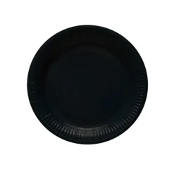 8 ASSIETTES CARTON ROND DESSERT 18CM NOIR
