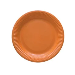 8 ASSIETTES CARTON ROND DESSERT 18CM ORANGE