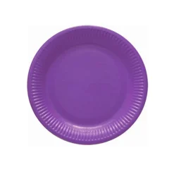 8 ASSIETTES CARTON ROND DESSERT 18CM POURPRE