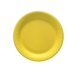 8 ASSIETTES CARTON ROND DESSERT 18CM JAUNE