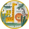 8 ASSIETTES CARTON ROND SAFARI NATURE SAUVAGE 23CM
