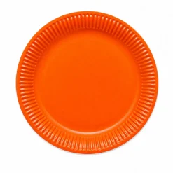 8 ASSIETTES CARTON SANS PLASTIQUE 23CM ORANGE