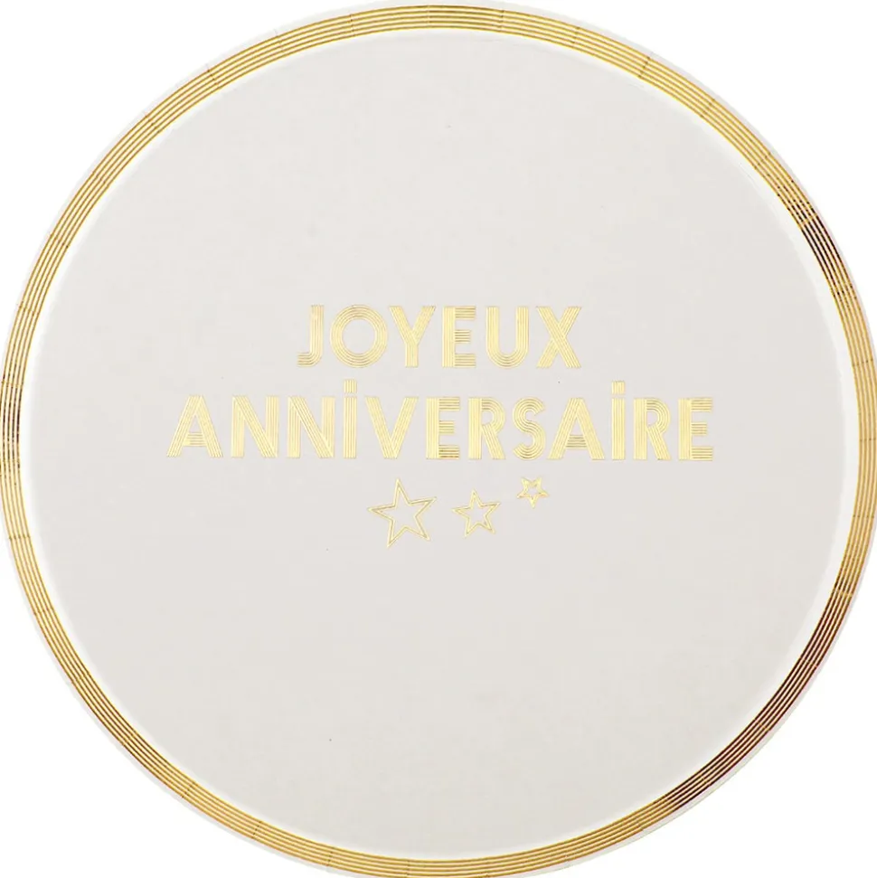 10 ASSIETTES CARTON STAR UN JOUR 22.5CM OR
