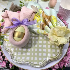 8 ASSIETTES CARTON VICHY 23CM PASTEL