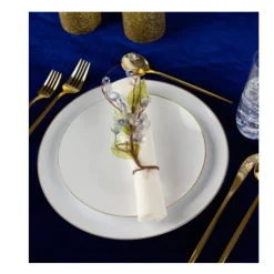 32 ASSIETTES CLASSIC COLLECTION BLANC OR