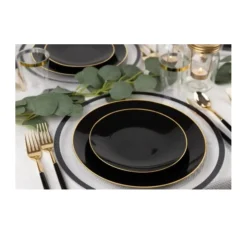 32 ASSIETTES CLASSIC COLLECTION NOIR OR