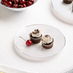 32 ASSIETTES CLASSIC COLLECTION BLANC ARGENT