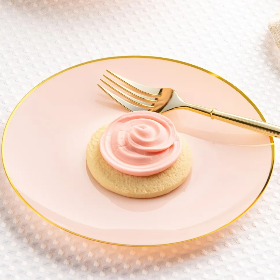32 ASSIETTES CLASSIC COLLECTION ROSE OR